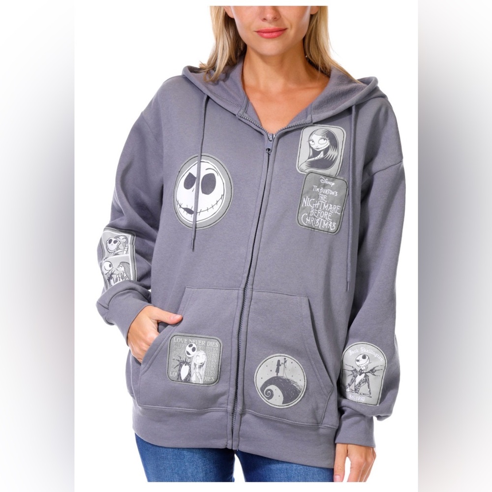 Nightmare Before Christmas Patch Zip Hoodie